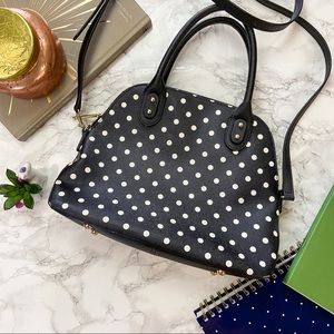 Talbots Dot Top Handle Leather Satchel